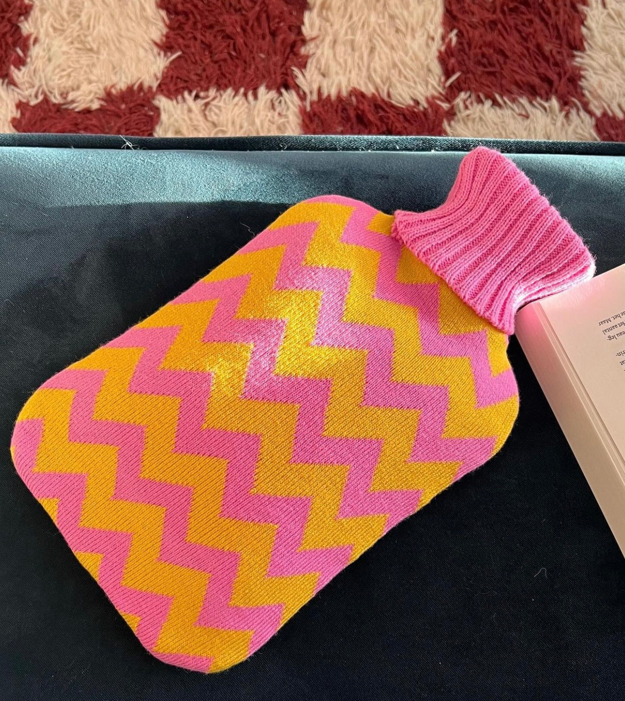 Candy Hot Water Bottle with Cover - Casa Rolio organic, colourful, designer hot water bottle. Crafted for comfort and style, this vibrant, eco-friendly accessory adds a touch of luxury while keeping you warm and cozy.