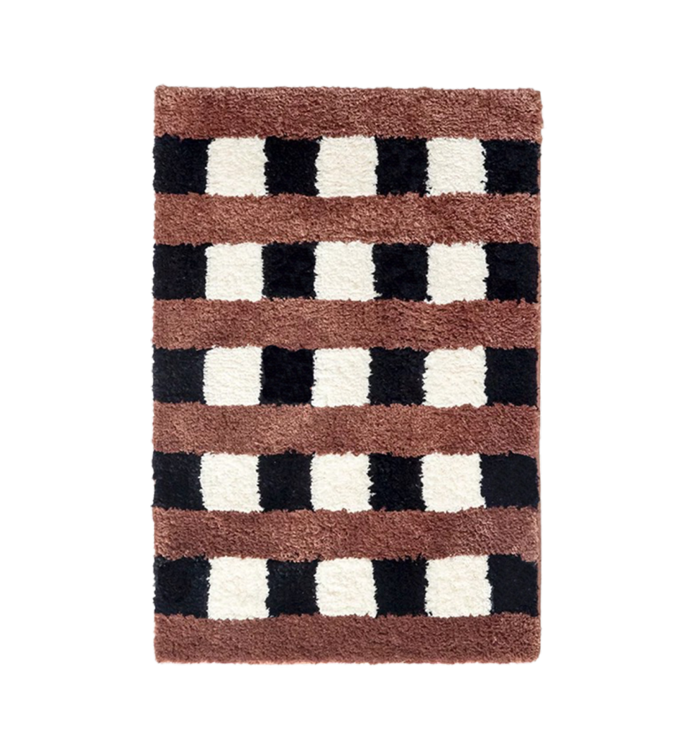 Casa Rolio Mocha Bath Mat - Designer bath mats in dynamic colors, featuring absorbent fabric and durable rubber backing