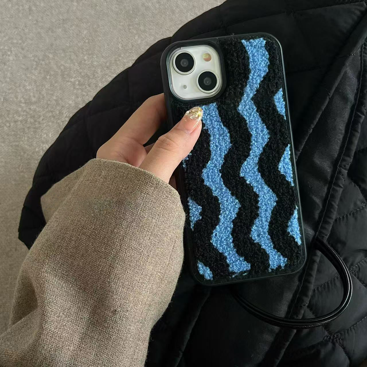 Navy Tufted iPhone Case