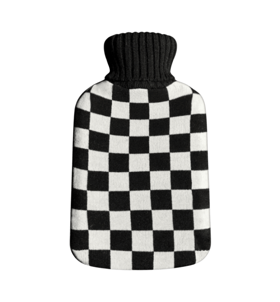 Noir Hot Water Bottle with Cover - Casa Rolio organic, colourful, designer hot water bottle. Crafted for comfort and style, this vibrant, eco-friendly accessory adds a touch of luxury while keeping you warm and cozy.