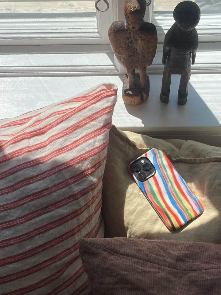 Stripy iPhone Case - cushion cover,tissue box cover, hot water bottle cover, hot water bottle and cover, large hot water bottle, colorful iphone case - Casa Rolio