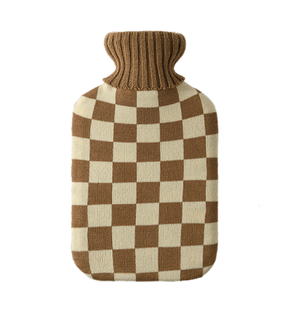 Mocha Hot Water Bottle with Cover - Casa Rolio organic, colourful, designer hot water bottle. Crafted for comfort and style, this vibrant, eco-friendly accessory adds a touch of luxury while keeping you warm and cozy.