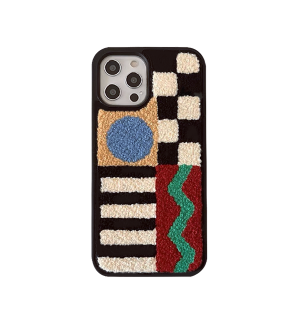Casa Rolio tufted concerto phone case in quilted cotton with soft texture and protective design
