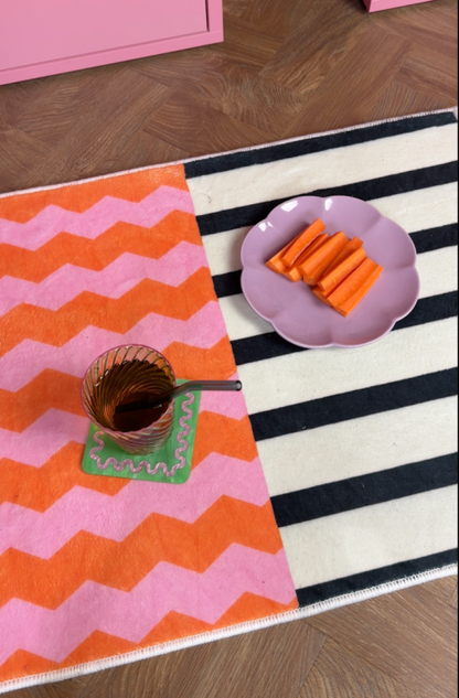 Casa Rolio Deconstructed Bath Mat - Designer bath mats in dynamic colors, featuring absorbent fabric and durable rubber backing