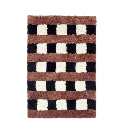 Casa Rolio Mocha Bath Mat - Designer bath mats in dynamic colors, featuring absorbent fabric and durable rubber backing