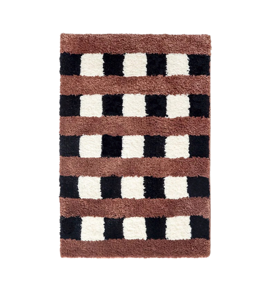 Casa Rolio Mocha Bath Mat - Designer bath mats in dynamic colors, featuring absorbent fabric and durable rubber backing