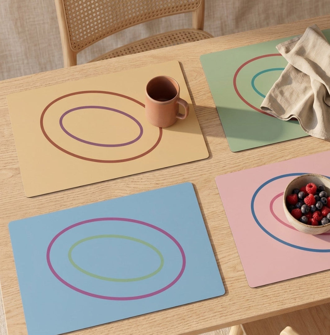 Colourful Designer Leather Placemats for Stylish Dining – Casa Rolio, Oval Placemats