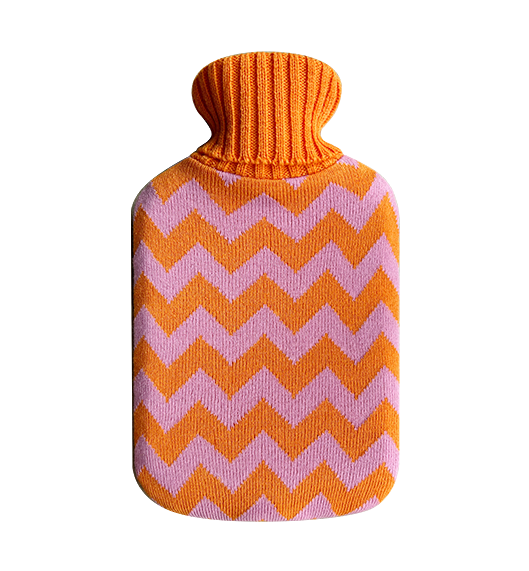 Tangerine Hot Water Bottle With Cover - tissue box cover, hot water bottle cover, hot water bottle and cover, large hot water bottle - Casa Rolio